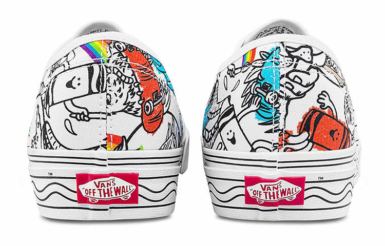 Crayola x Vans Authentic Low Top Fashion Casual Skate Shoes White Black Graffiti Unisex 'White Black' VN0A5KRDARE