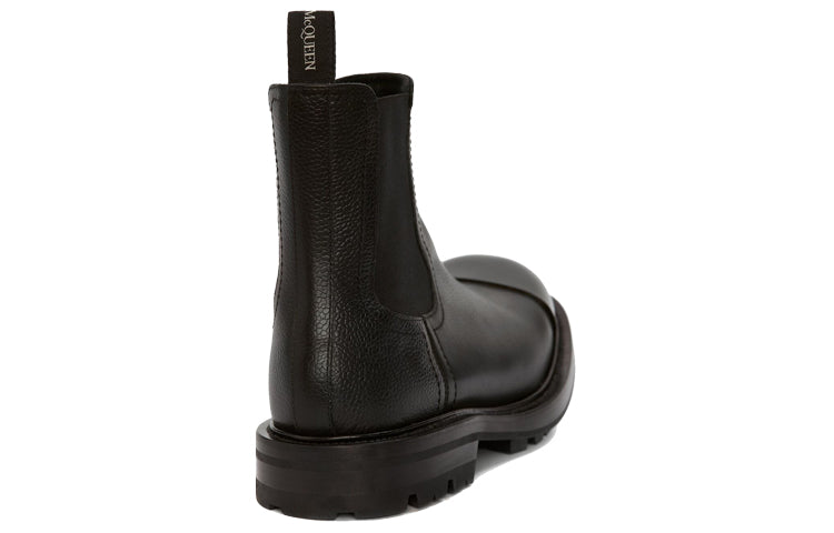 Alexander McQueen Shiny Toecap Grainy Leather Chelsea Boot 'Black' 667911WHSZ41000