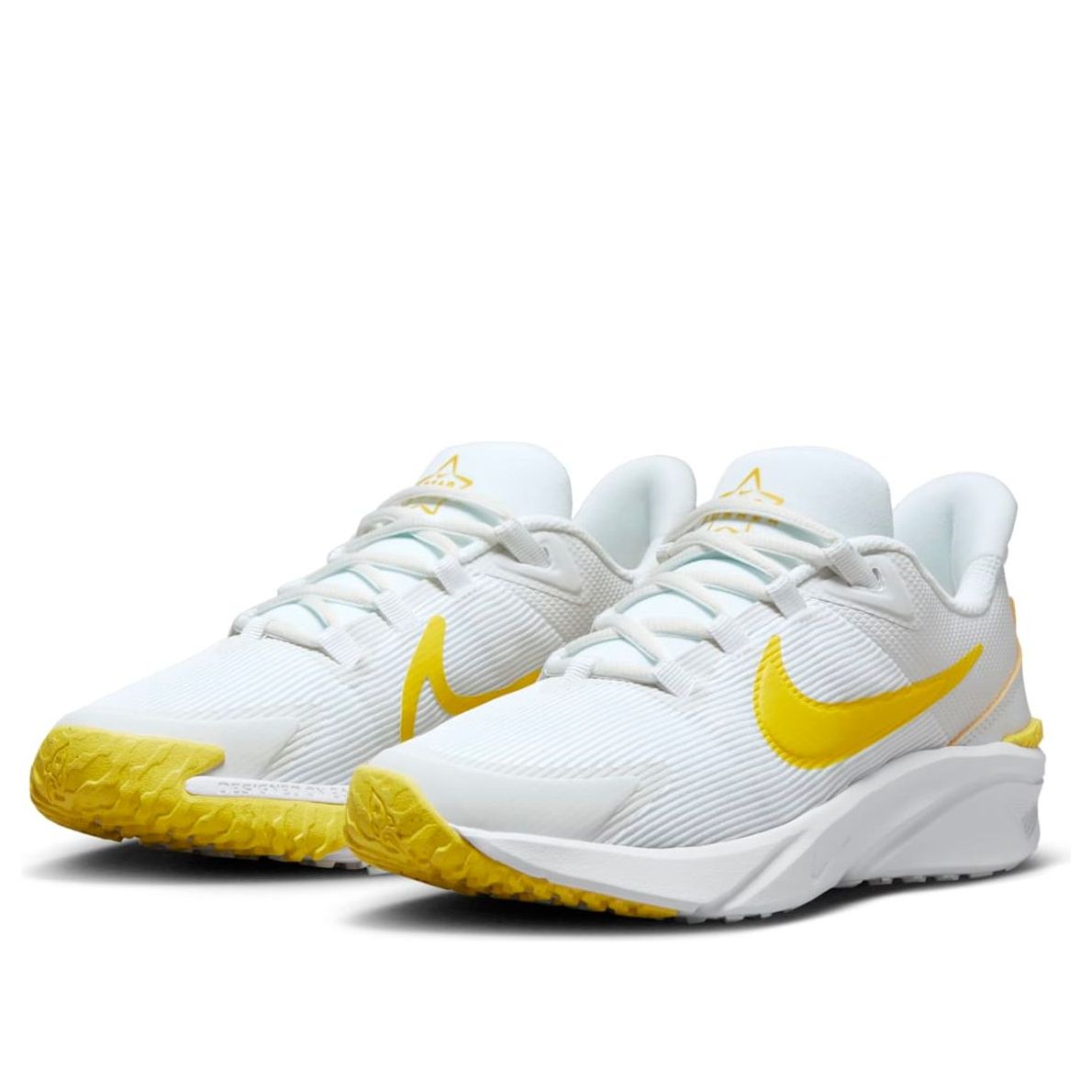 (GS) Nike Star Runner 4 'White Yellow' DX7615-101