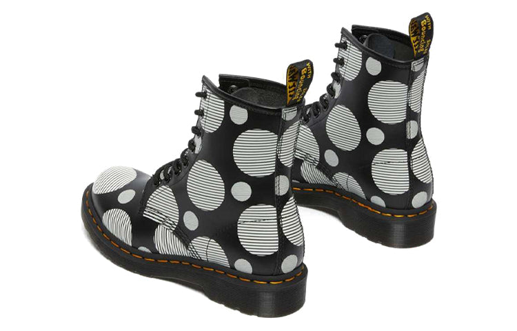 (WMNS) Dr.Martens 1460 Polka Dot Smooth Leather Lace Up Boots 'Black' 26876009
