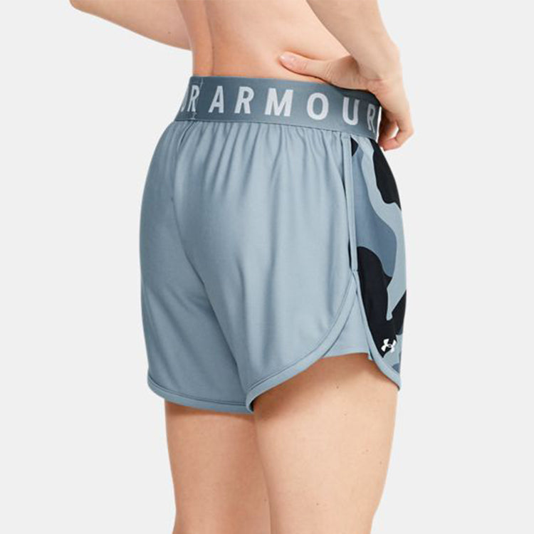 (WMNS) Under Armour Play Up 5inch Graphic Shorts 'Blue Camo' 1357820-396
