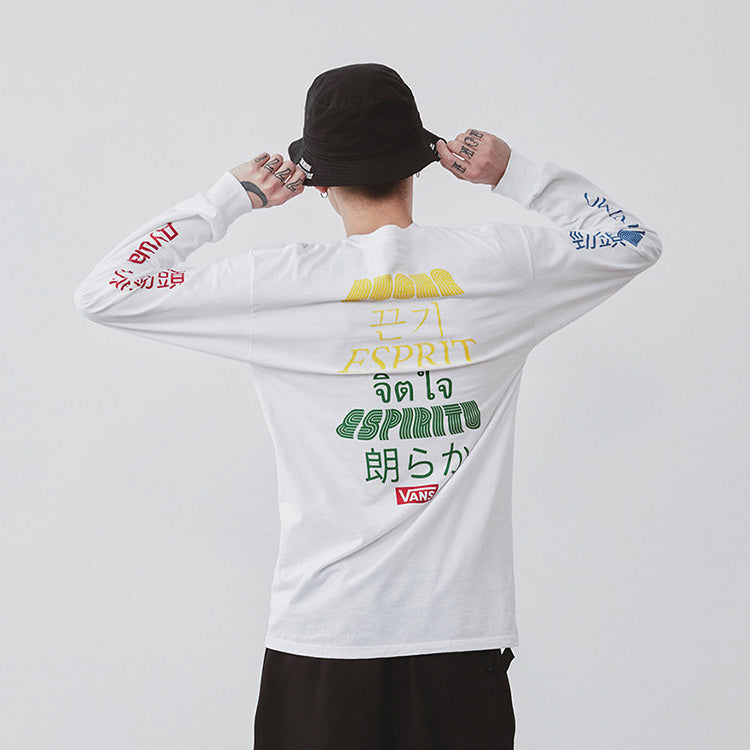 Vans Athleisure Casual Sports Long Sleeves Couple Style White VN0A4MRXWHT