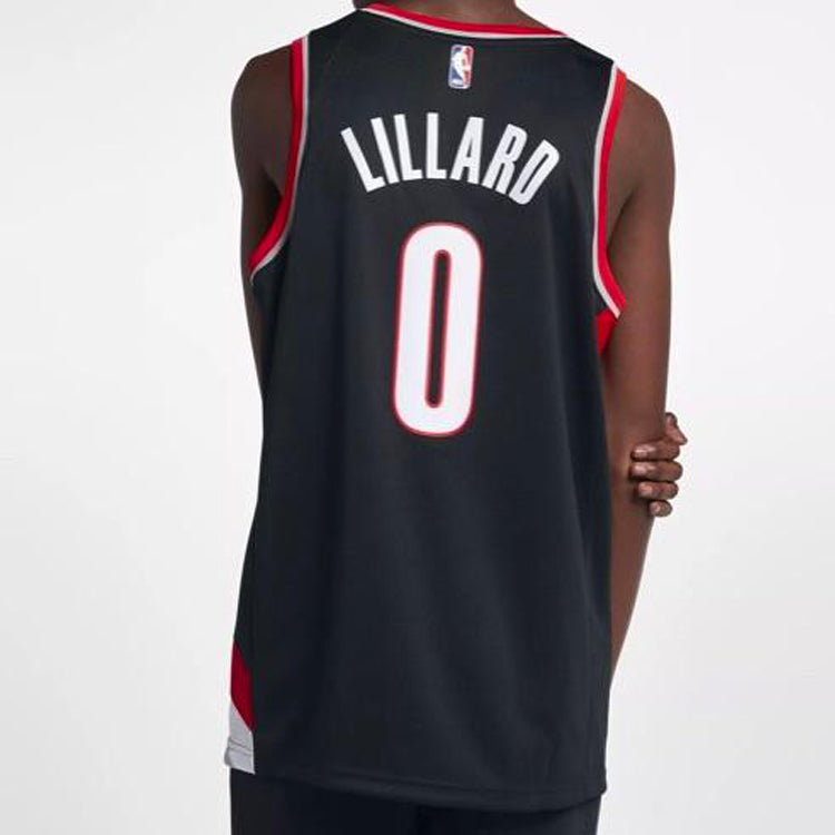 Nike NBA Damian Lillard Icon Edition Swingman Jersey 'Red Black' 864505-010