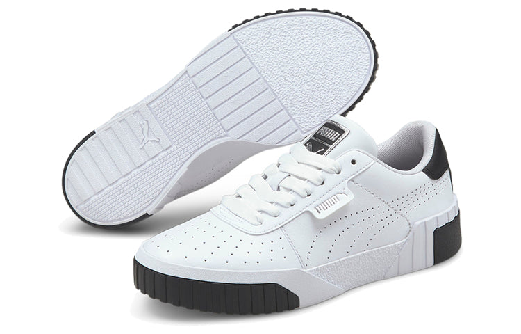 (WMNS) PUMA Cali Perforated Casual Board Shoes White/Black 375047-01