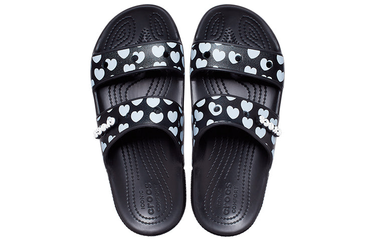 Crocs Classic Casual Fashion Unisex Black Blue Slippers 207680-066