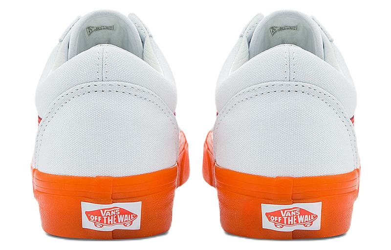 Vans Old Skool Casual Low Top Skate Shoes Small Orange Side Stripe Unisex 'White' VN0000SBZ34