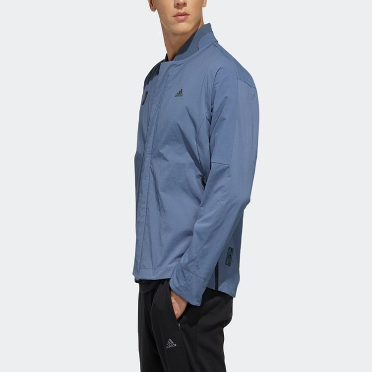 adidas Wj Jkt Wv Sports Stylish aviator Jacket Blue Gray FK4477