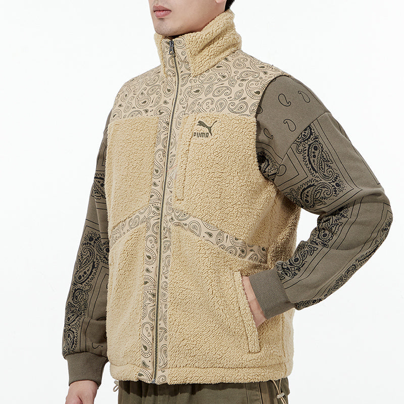 PUMA Paisley Woven Sherpa Vest 'Tan' 534977-12