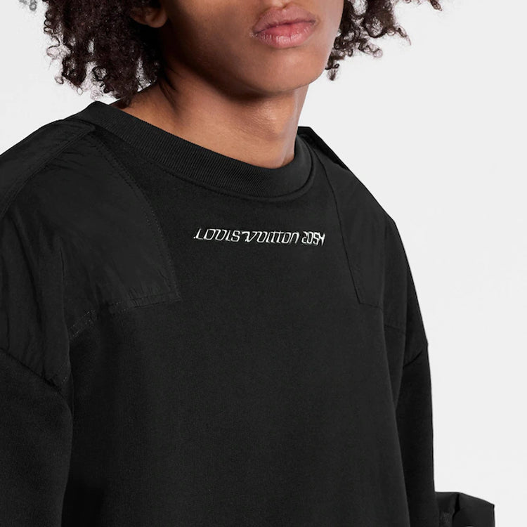 LOUIS VUITTON LV 3D Pocket Hybrid Nylon Sweatshirt For Men Black 1A5WB