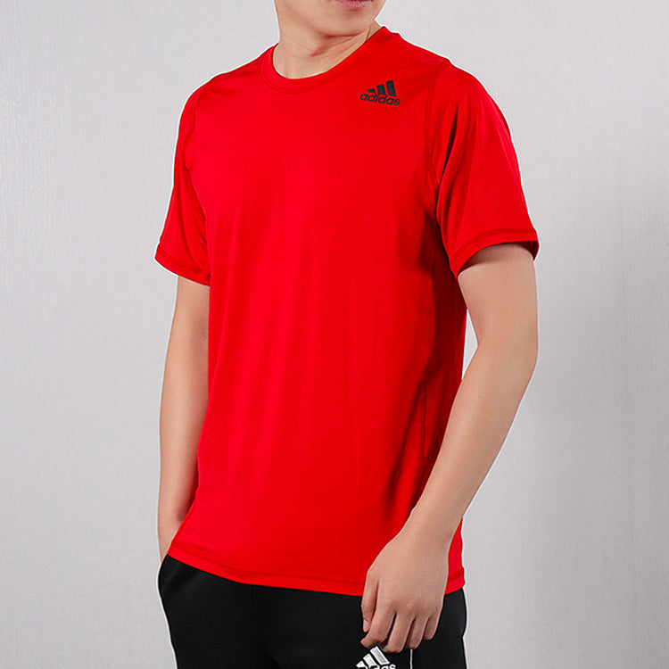 adidas Training Sports Round Neck Pullover Short Sleeve Red CW1955