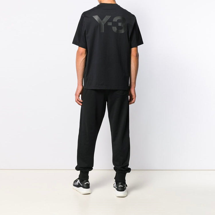 Y-3 Back Printing Casual Short Sleeve Unisex Black FJ0365