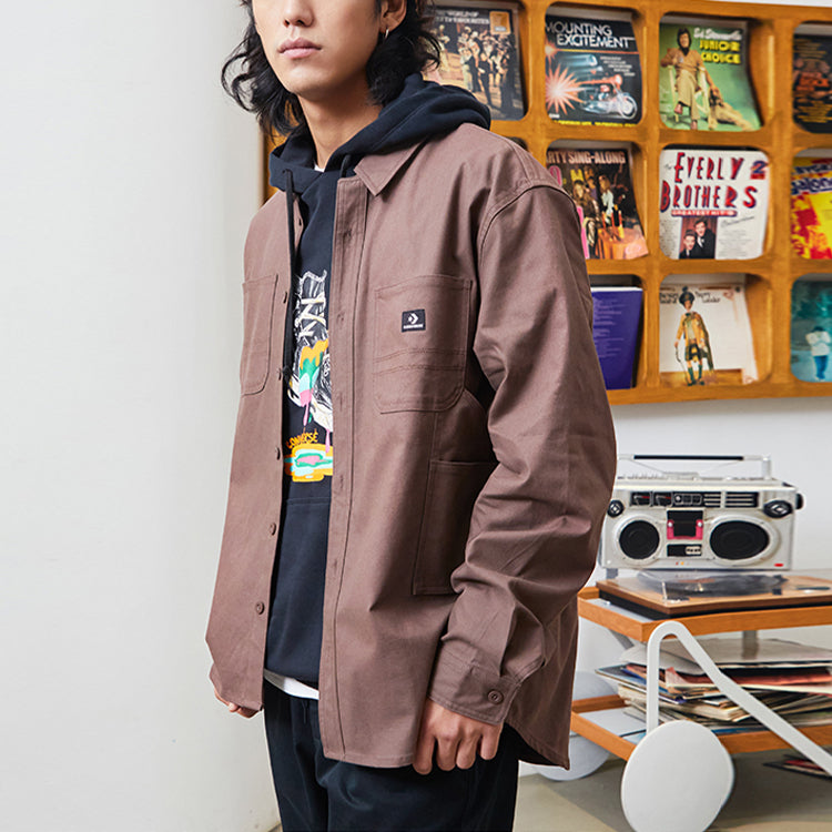 Converse Carpenter Pocket Button Down Long Sleeve Shirt Asia Sizing 'Brazil Nut' 10022950-A04