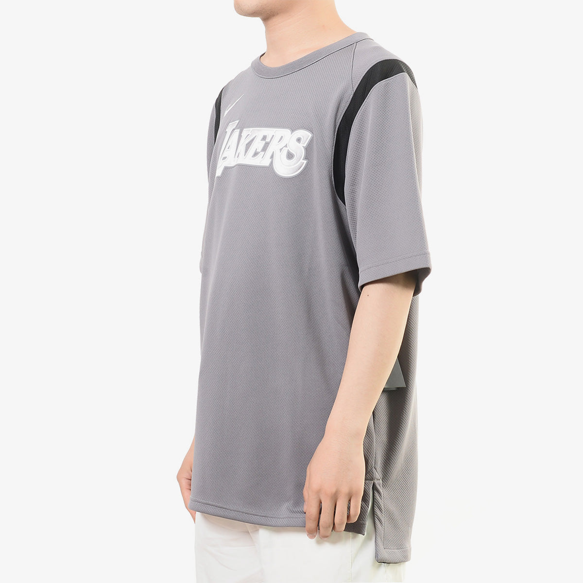 Nike NBA Athleisure Casual Sports Alphabet Printing lakers Round Neck Short Sleeve Gray 920578-036
