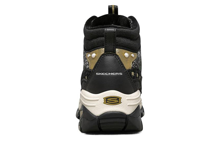 (WMNS) Skechers Energy High-Top Running Shoes Black/Gold 149482-BKGD