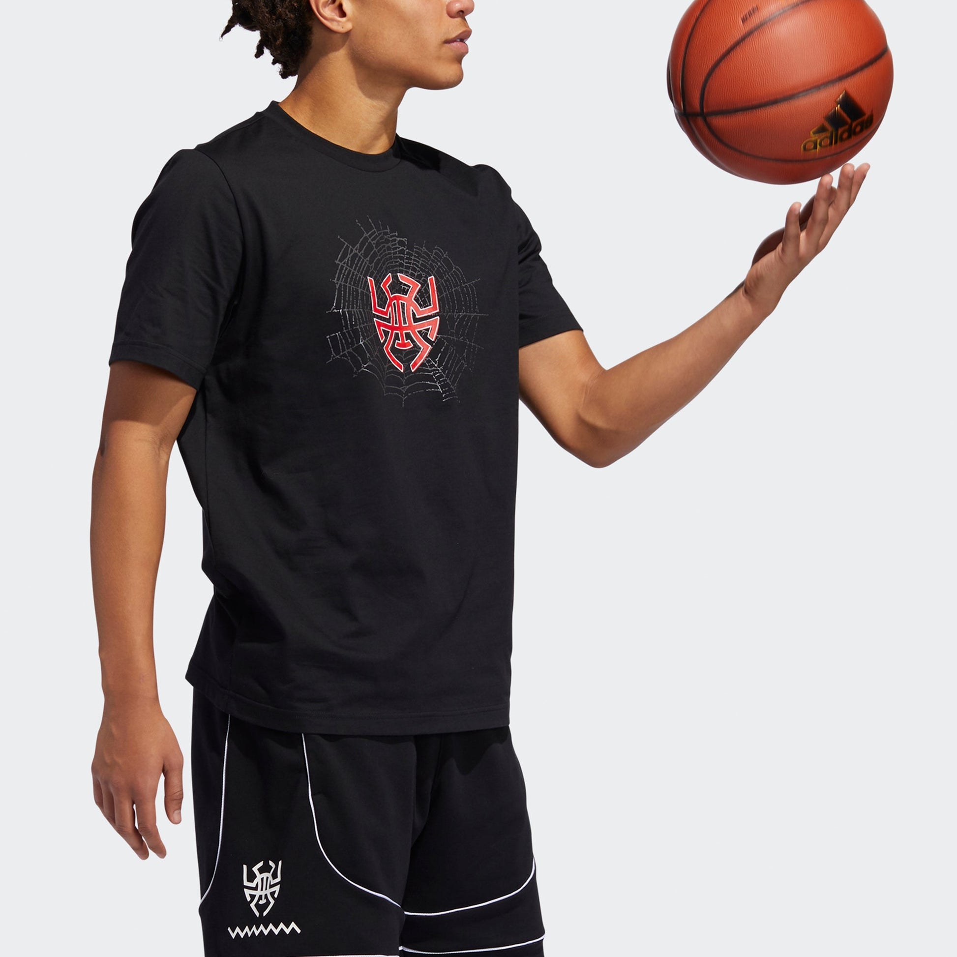 adidas Donovan Logo Basketball Sports Round Neck Short Sleeve Black GE4126