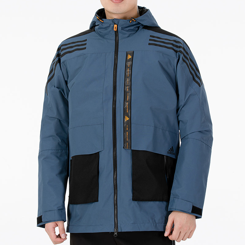 adidas Th 99 Comm Wvjk hooded Zipper Cardigan Jacket Blue HE7402