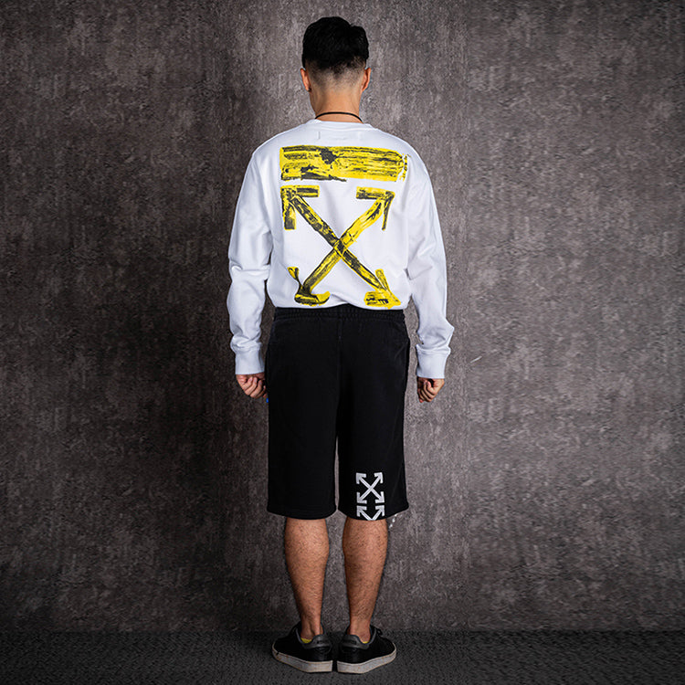 Off-White Painting Printing Casual Shorts Ordinary Version Black OMCI006E19E300151088