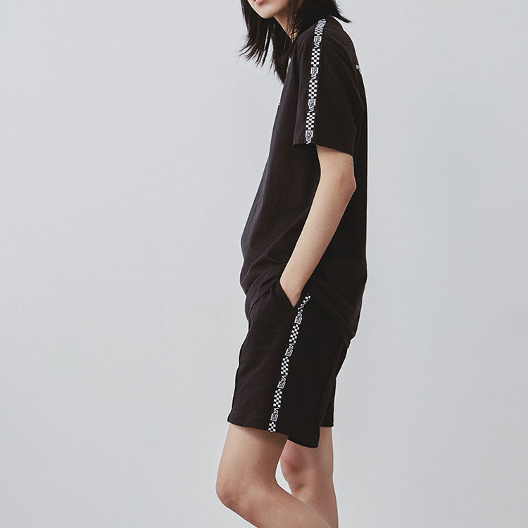 (WMNS) Vans Alphabet Printing Side Short Sleeve Black VN0A4MN2BLK