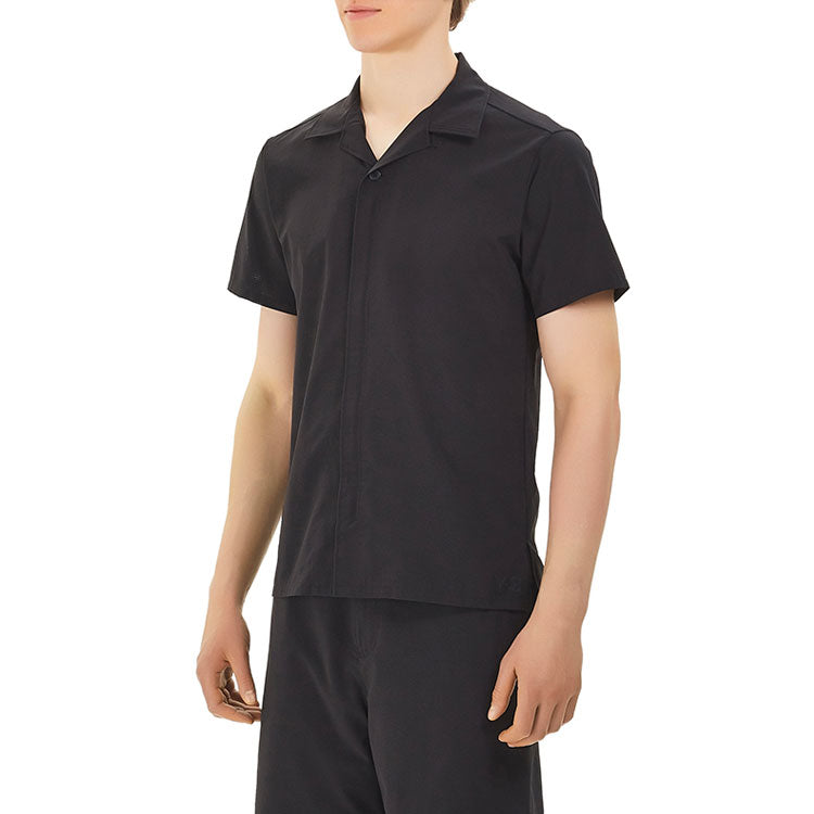 Men's Y-3 Solid Color Casual Short Sleeve Shirt Black FN5705