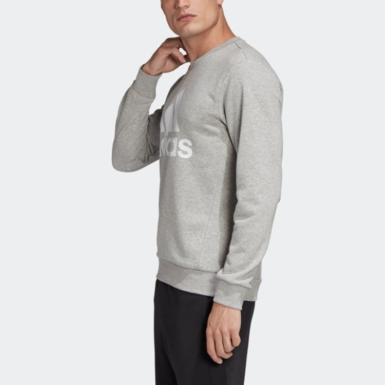adidas Athleisure Casual Sports Printing Logo Round Neck Pullover Gray FL3925