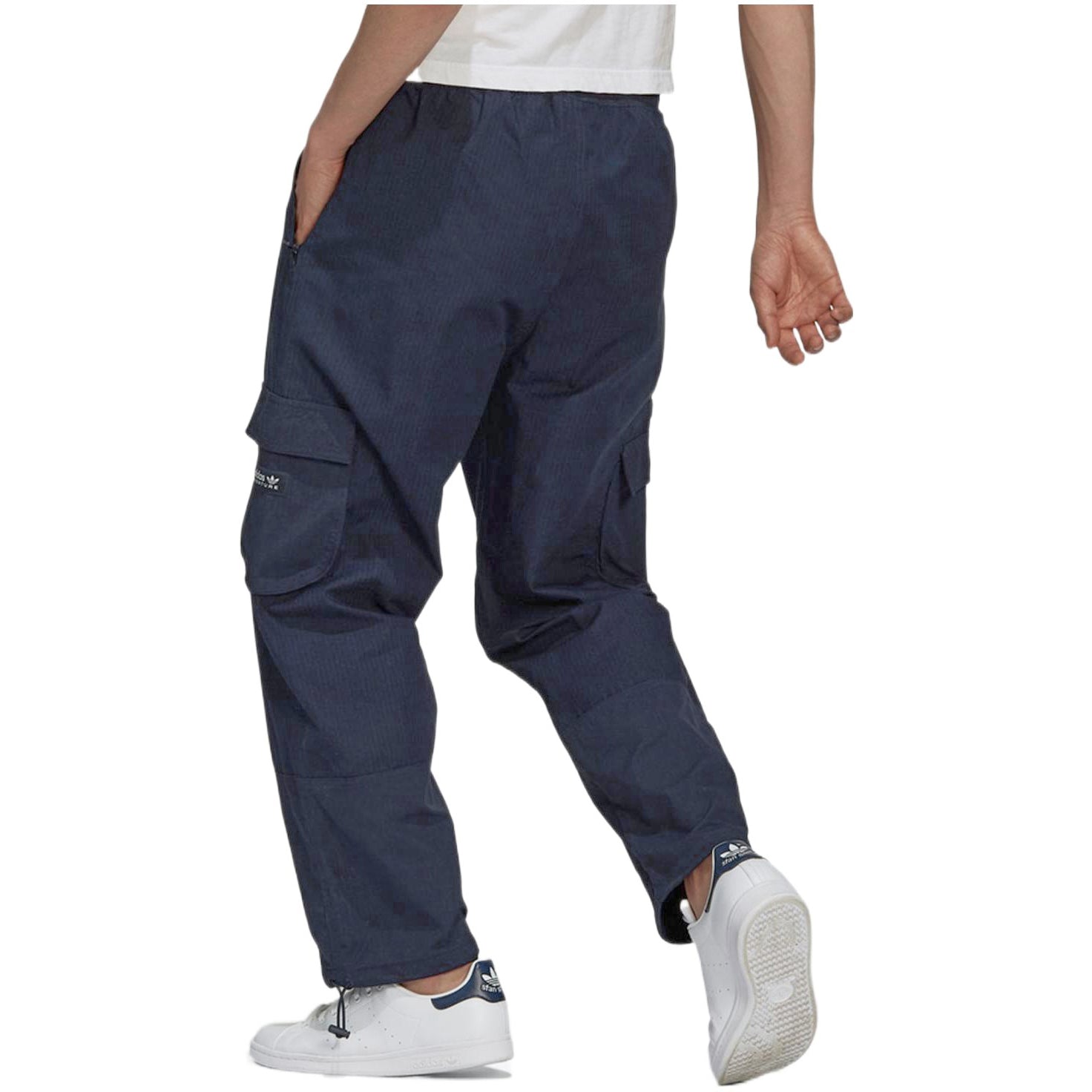 Men's adidas originals Solid Color Big Pocket Straight Sports Pants/Trousers/Joggers Navy Blue H09105
