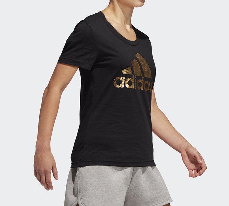 (WMNS) adidas Alphabet logo Short Sleeve Black DV3025