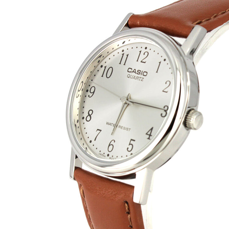Casio Dress Analog Watch 'Brown Silver White' MTP-1095E-7B