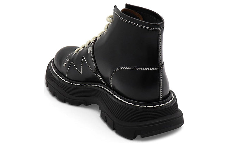 (WMNS) Alexander McQueen Tread Lace Up Boot 'Black Silver' 595469WHQSG1090
