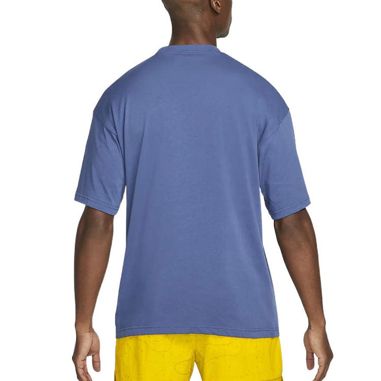 Men's Nike Logo Alphabet Printing Breathable Round Neck Short Sleeve Dark Blue T-Shirt DV9400-410