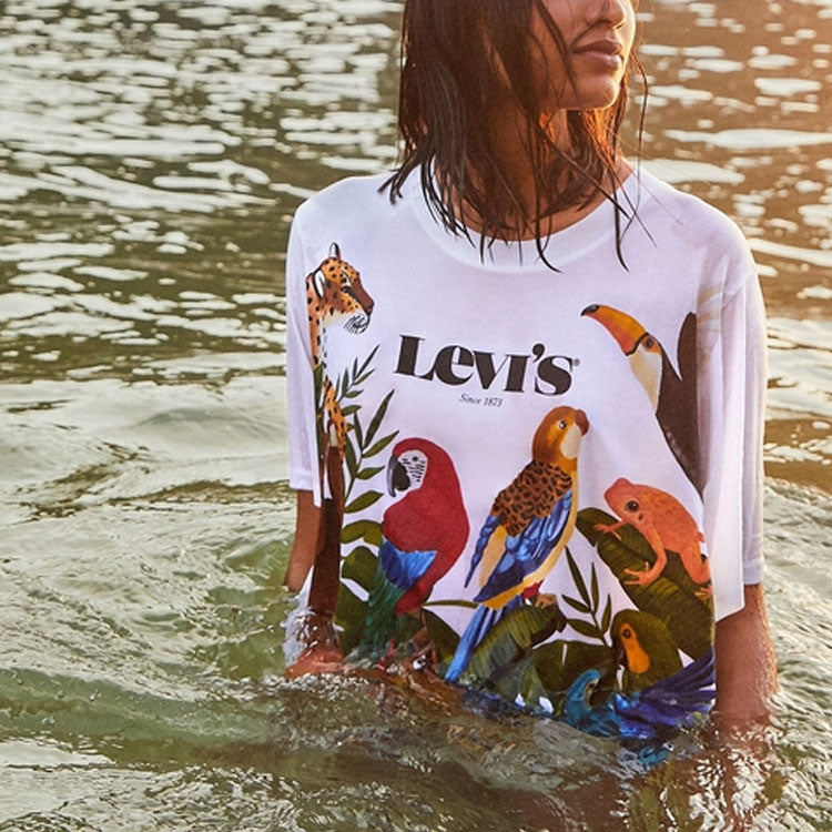 Levis x Farm Rio Crossover Printing Short Sleeve White 87156-0000