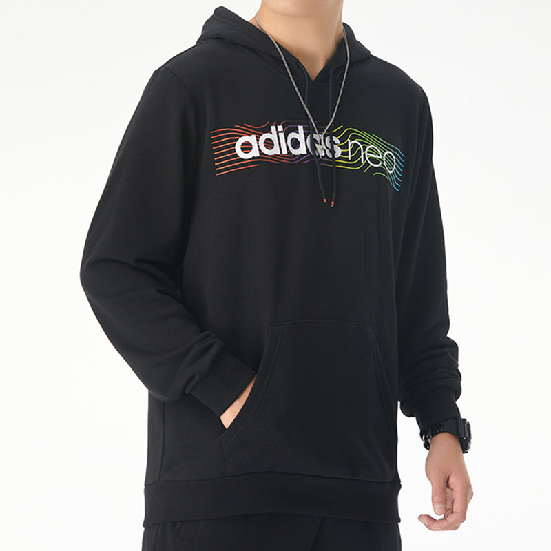 adidas neo M Fav Nn Hd 1 logo Printing Casual Sports Black GM2344