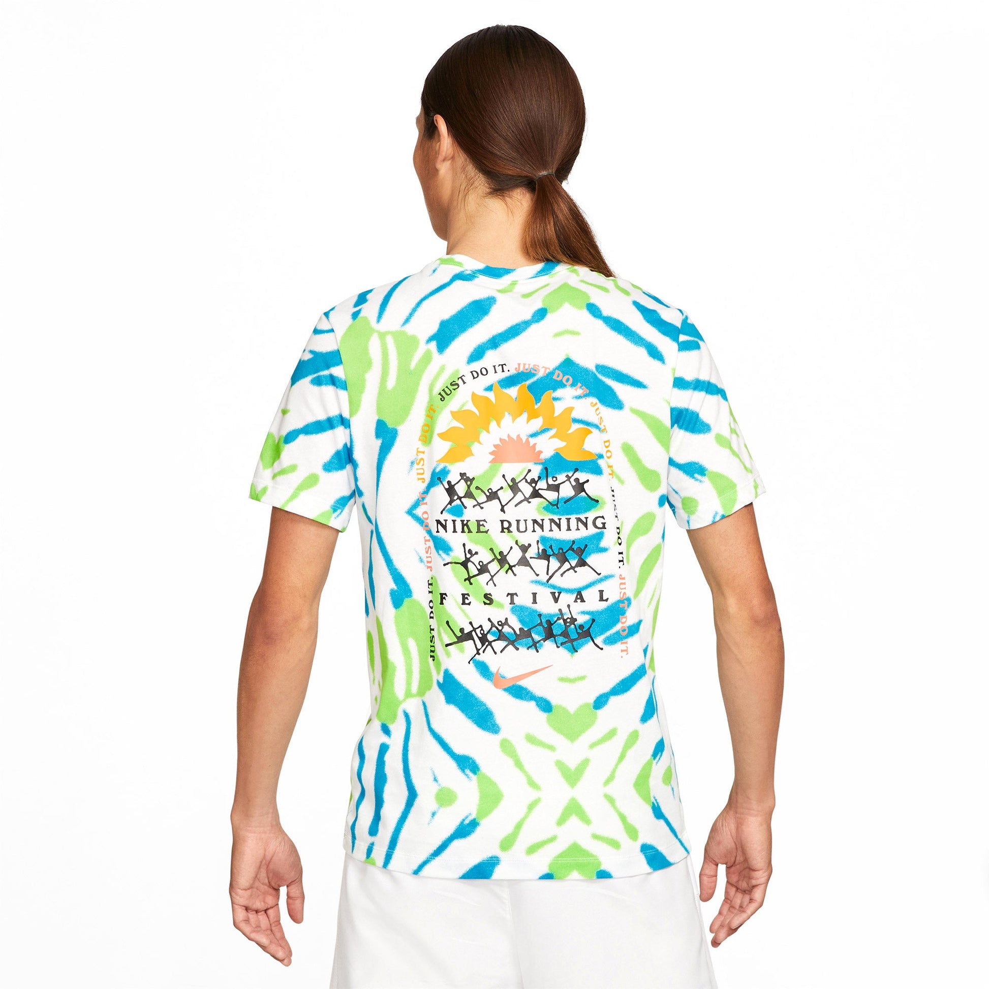 Nike Dri-fit Quick Dry Knit Printing Sports Short Sleeve White CZ9892-100