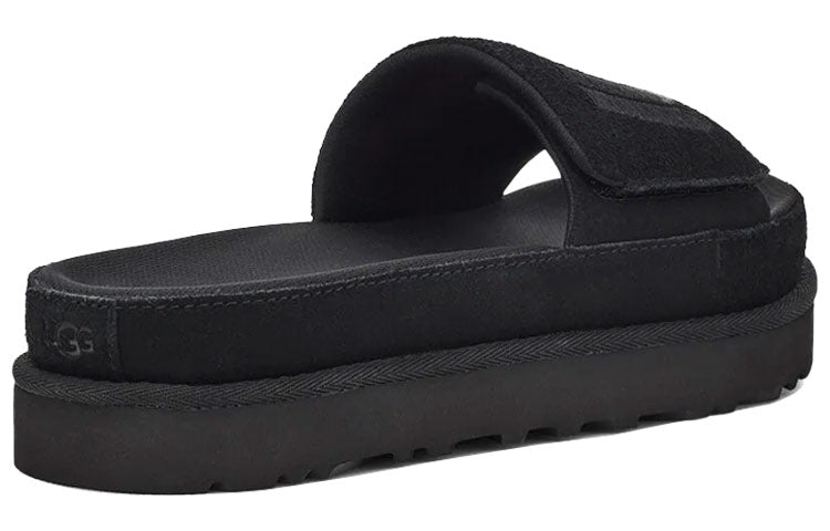 (WMNS) UGG Laton Slide Thick Sole Black Slippers 1110110-BLK