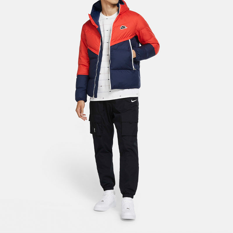 Nike Sportswear Down-Fill Windrunner hooded Stay Warm Colorblock Short Down Jacket Red Blue Redblue CU4405-673