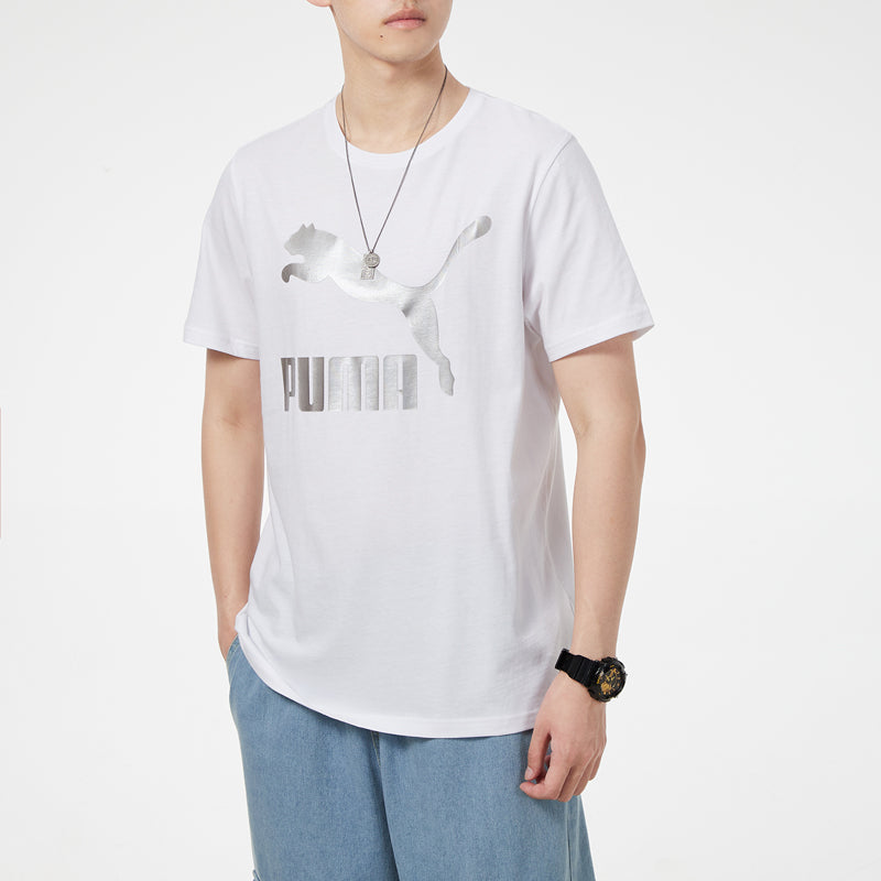 PUMA Athleisure Casual Sports Logo Printing Short Sleeve White 532280-52