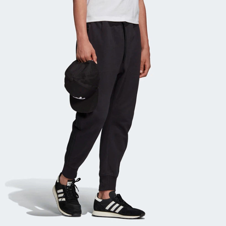adidas originals Sweatpants Black logo Small Label Lacing Bundle Feet Sports Pants FM3698