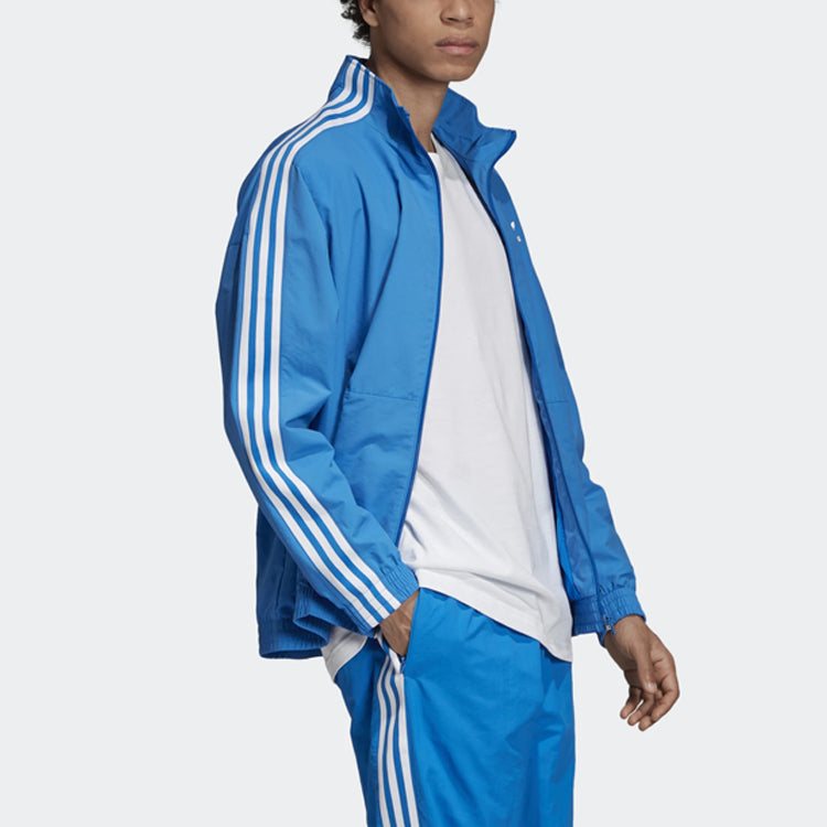 adidas originals Stand Collar Woven Windproof Jacket Blue ED6093