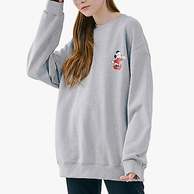 MLB x Disney Mickey Crossover Athleisure Casual Sports Long Sleeves Pullover Unisex Gray 31MTK1011-43M