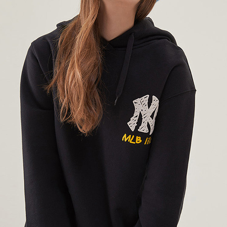 MLB LIKE New York Yankees Graffiti Printing Hooded Long-Sleeve Fleece Unisex Black 31HD05941-50L