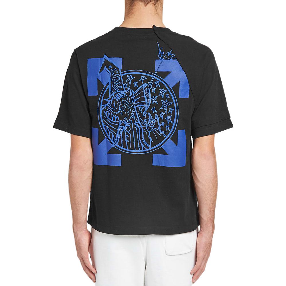 Off-White Cotton Classic Arrow Logo Printing Round Neck Short Sleeve Black OMAA078F191850171030