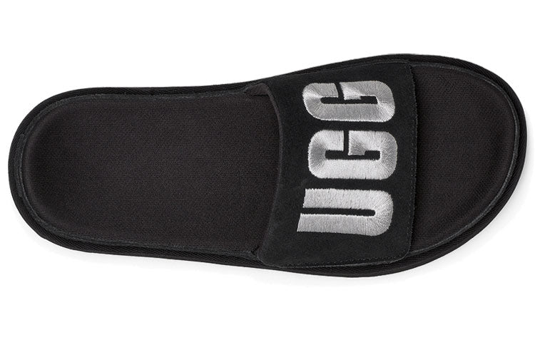 (WMNS) UGG Laton Slide Black Silver Slippers 'Black Silver' 1110110-BSVR