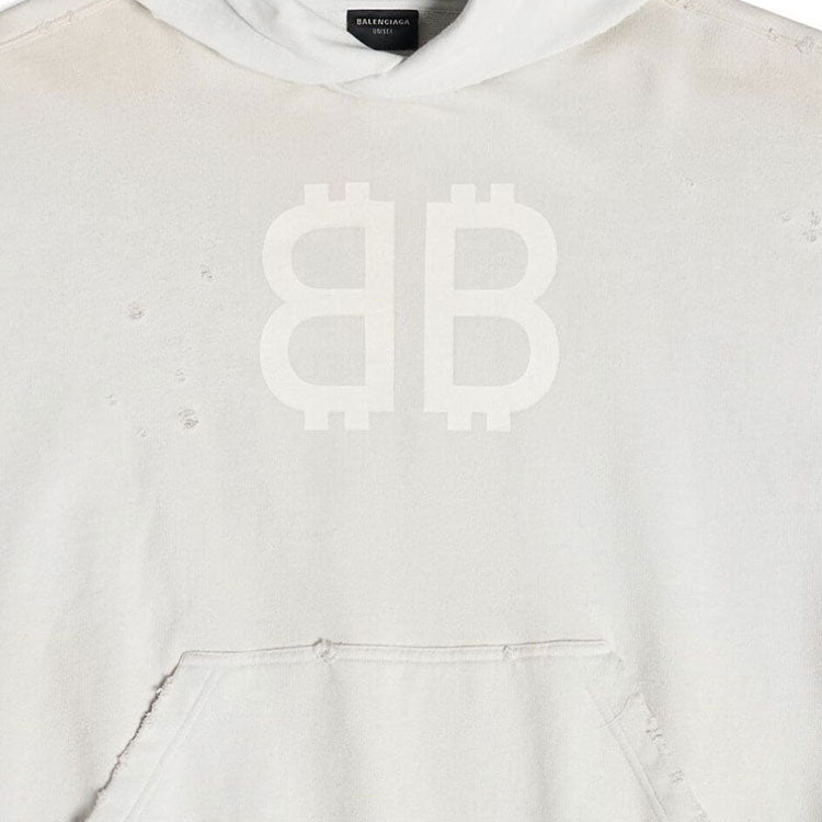 Balenciaga Crypto Hoodie Medium Fit 'Off White' 742603TOVU7
