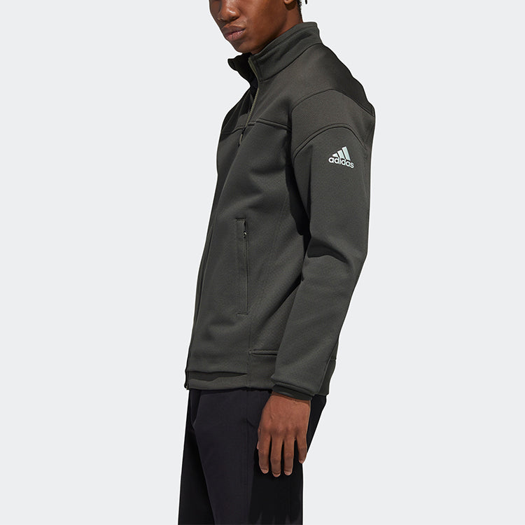 adidas M Knit Jkt Tennis Sports Stand Collar Jacket Brown FS3785