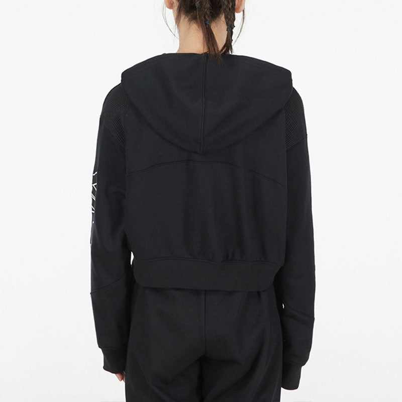 (WMNS) Nike Casual Sports Short Knit Hooded Jacket Black DM6064-010