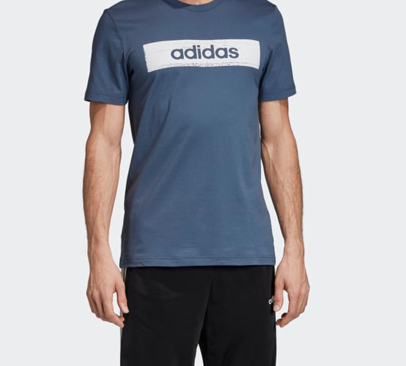 adidas Minimalistic logo Printing Short Sleeve Blue Gray EI4597