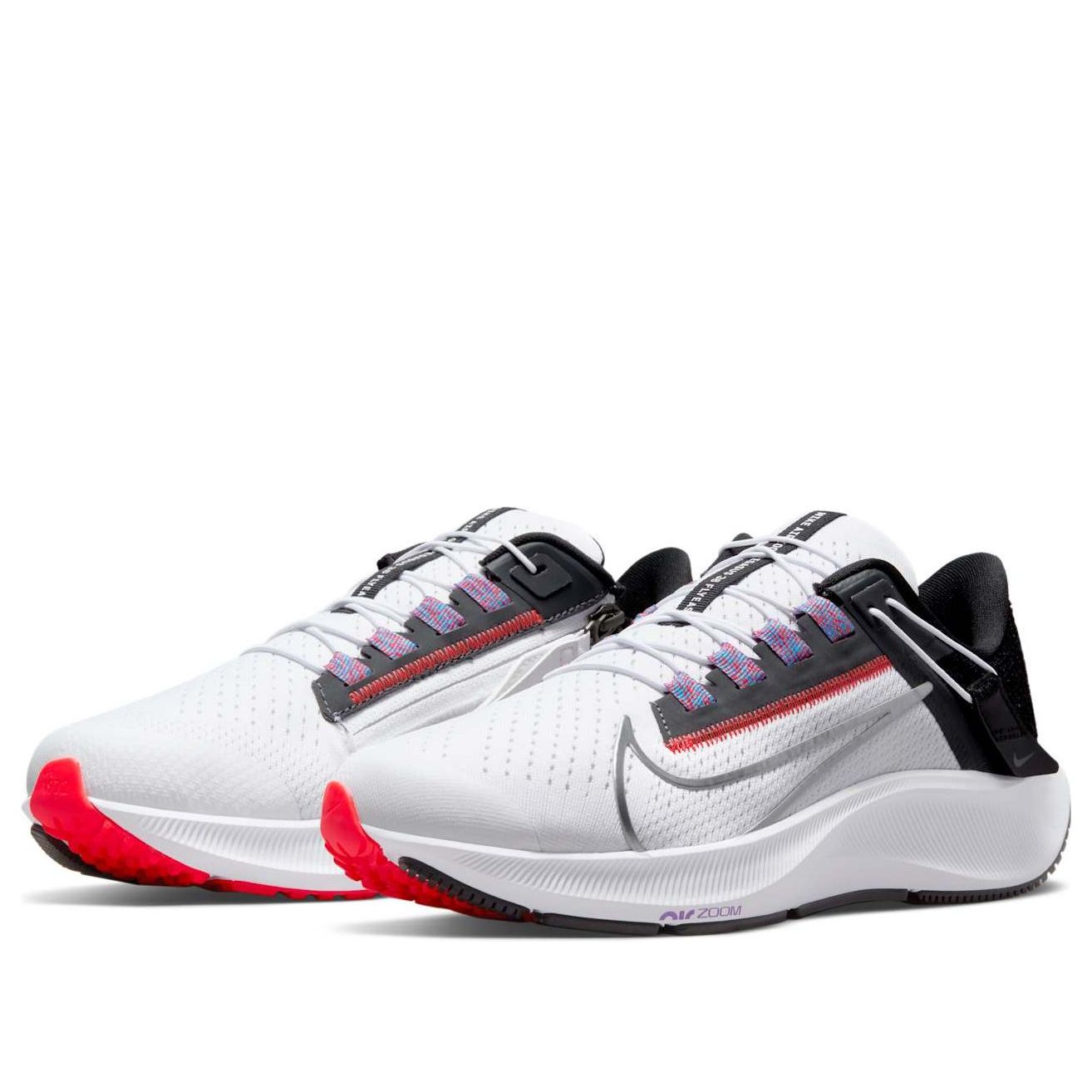 (WMNS) Nike Air Zoom Pegasus 38 FlyEase Wide 'White Metallic Silver' DA6700-101