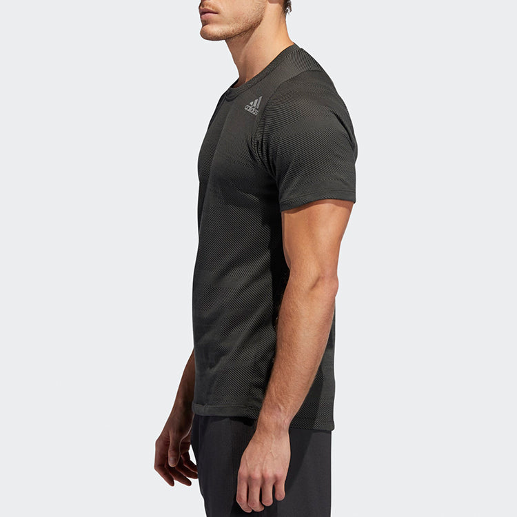 adidas Freelift Training Cozy Pullover Round Neck Short Sleeve Black DZ7328