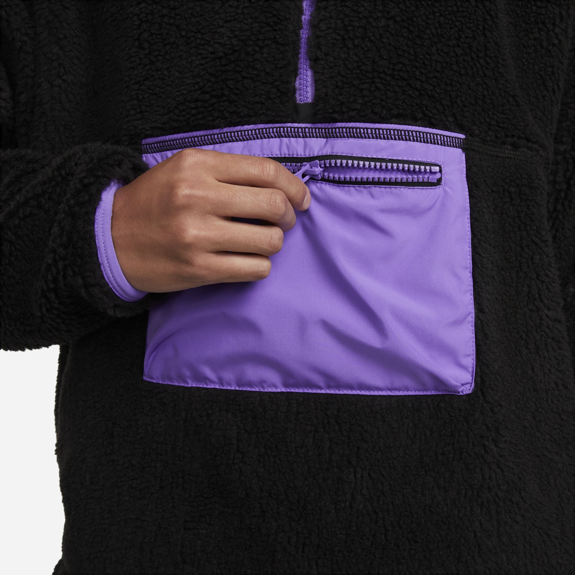Nike Club Winter half-zip fleece jacket 'Black purple' DQ4881-010