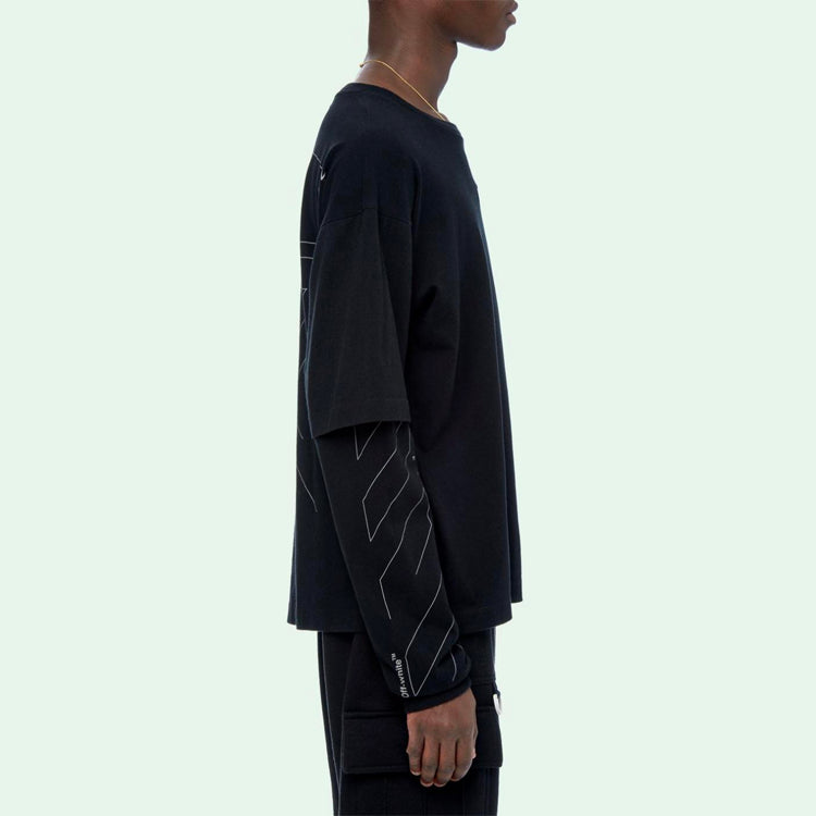 Off-White Arrow Printing Long Sleeves Version Black OMAB022E191850031091
