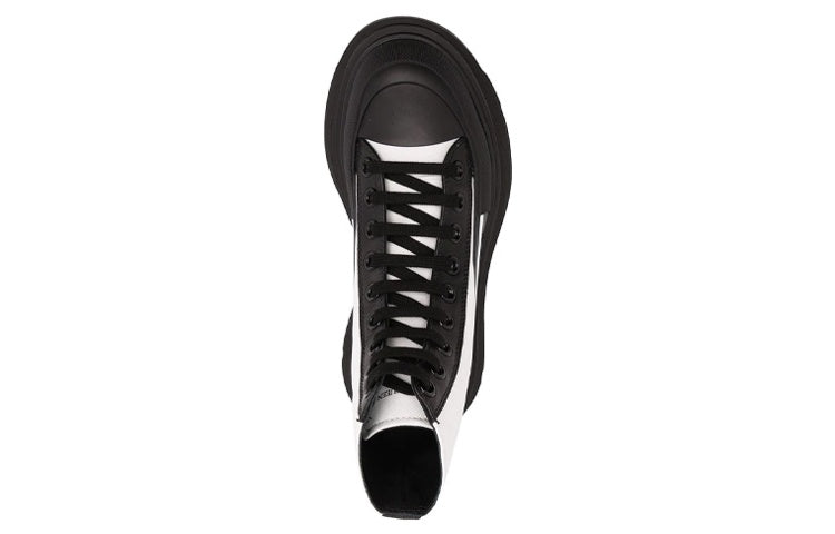 (WMNS) Alexander McQueen Tread Slick High-Top Sneakers 'White Black' 666809W4RK19360